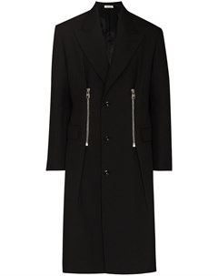 Однобортное пальто с молниями Alexander mcqueen