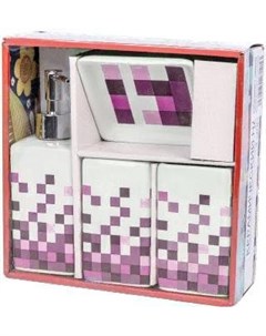 Набор аксессуаров для ванной Mosaic Design 4 розовый Podari