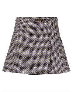 Твидовая мини юбка с пряжкой логотипом Versace