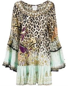 Декорированное платье с леопардовым принтом и оборками Camilla