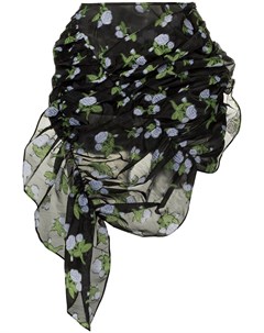 Мини юбка асимметричного кроя с цветочным принтом Yuhan wang