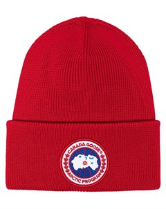 Шерстяная шапка бини с нашивкой логотипом Canada goose