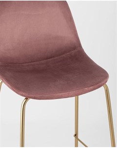 Барный стул Валенсия велюр пыльно розовый золотые ножки BC 91003B HLR 44 Stool group