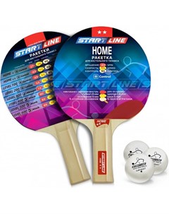Набор для настольного тенниса Home 2 2 ракетки 3 мяча сетка крепеж Start line
