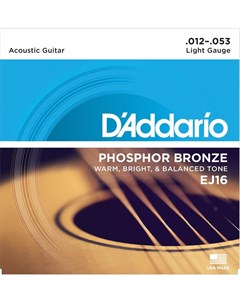 Струны для акустической гитары EJ16 D'addario