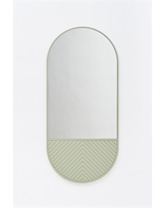 Овальное зеркало с орнаментом buro серый 43x93x2 см Banska