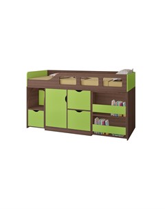 Кровать чердак астра 8 дуб шамони салатовый зеленый 194 2x84 6x108 см Рв-мебель