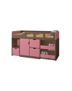 Кровать чердак астра дуб шамони розовый розовый 194 2x84 6x108 см Рв-мебель