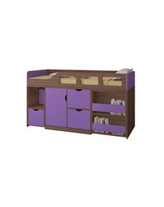 Кровать чердак астра 8 дуб шамони фиолетовый фиолетовый 194 2x84 6x108 см Рв-мебель