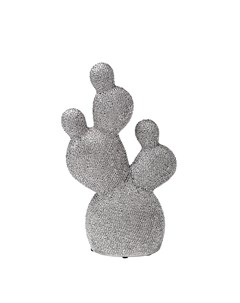Статуэтка кактус серебряный серебристый 12x22x5 см Garda decor