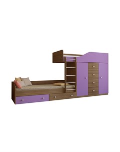 Кровать двухъярусная астра 6 дуб шамони фиолетовый фиолетовый 333 2x89 5x155 1 см Рв-мебель