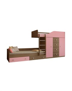 Кровать двухъярусная астра 6 дуб шамони розовый розовый 333 2x89 5x155 1 см Рв-мебель