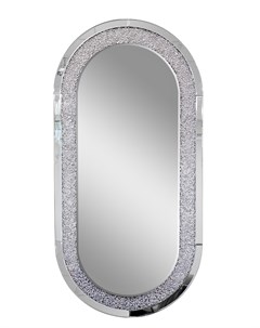 Зеркало овальное в раме с кристаллами 120 60 серебристый 60x120 см Garda decor