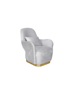 Кресло велюровое кремовое бежевый 85x88x80 см Garda decor