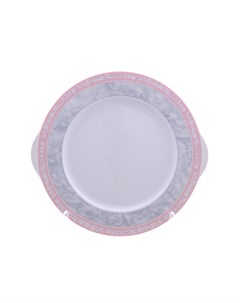 Тарелка для торта яна серый мрамор с розовым кантом белый 27 см Thun