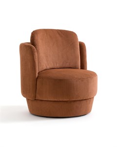 Кресло вращающееся из рифленого велюра baltimore коричневый 72x81x76 см Laredoute