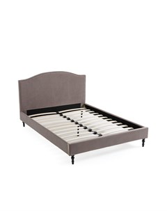 Кровать из велюра с отделкой заклепками с кроватным основанием andante 160 200 серый 167x105x214 см Laredoute