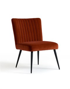 Кресло винтажное велюровое ronda серо рыжее коричневый 56x80x67 см Laredoute