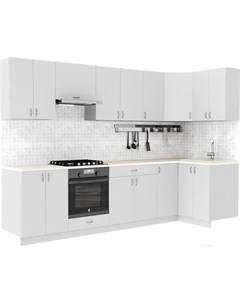Готовая кухня Клео глосc 1 2x2 9 правая белый глянец белый глянец Сивирин-компани