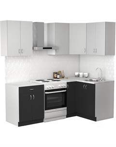 Готовая кухня Клео лайт 1 2x1 5 правая антрацит стальной серый Сивирин-компани