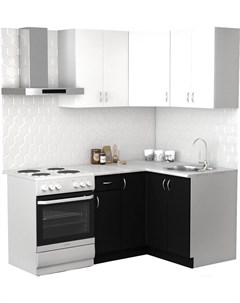 Готовая кухня Клео лайт 1 2x1 2 правая черный белый Сивирин-компани