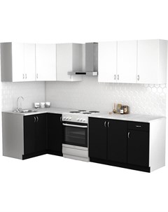 Готовая кухня Клео лайт 1 2x2 2 левая черный белый Сивирин-компани