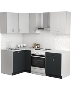 Готовая кухня Клео лайт 1 2x1 5 левая антрацит стальной серый Сивирин-компани