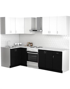 Готовая кухня Клео лайт 1 2x2 1 левая черный белый Сивирин-компани