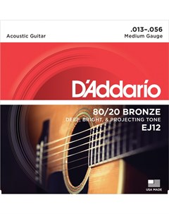 Струны для акустической гитары EJ12 D'addario