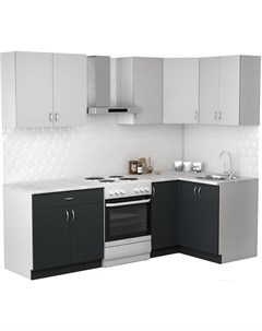 Готовая кухня Клео лайт 1 2x1 8 правая антрацит стальной серый Сивирин-компани
