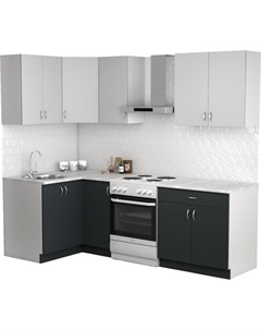 Готовая кухня Клео лайт 1 2x1 8 левая антрацит стальной серый Сивирин-компани