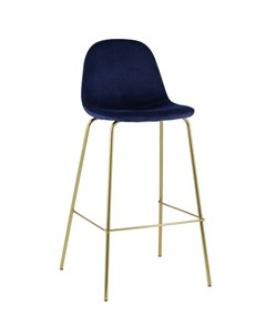 Барный стул Валенсия велюр синий золотые ножки CC 91003B HLR 64 Stool group