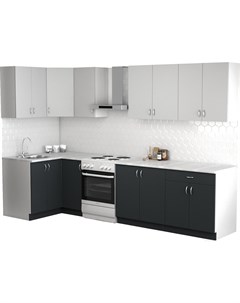 Готовая кухня Клео лайт 1 2x2 5 левая антрацит стальной серый Сивирин-компани