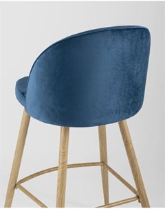 Барный стул Лион велюр голубой BC 99004A HLR 63 DUAL Stool group