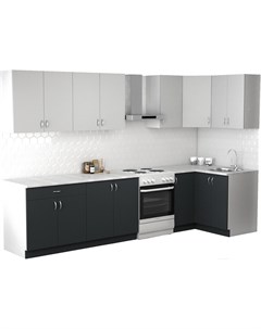 Готовая кухня Клео лайт 1 2x2 6 правая антрацит стальной серый Сивирин-компани