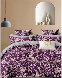 Комплект постельного белья евро сиреневый фиолетовый 200x220 см Kingsilk