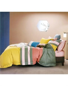 Комплект постельного белья евро макси цветной мультиколор 220x240 см Kingsilk