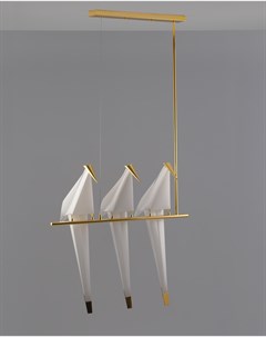 Подвесной светодиодный светильник origami birds золотой 28x65 см Moderli