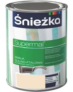 Краска эмаль Эмаль Supermal масляно фталевая 800мл кремовый Sniezka