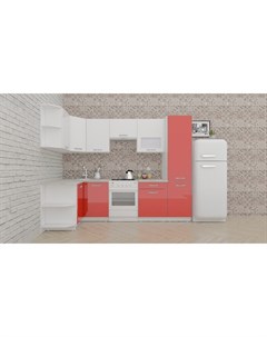 Кухонный гарнитур Готовая кухня ЭкоЛайт 6 1 3x2 8 правая белый красный Версомебель