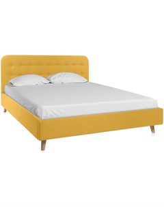 Кровать Динс 160 Velvet Yellow желтый 22009 Woodcraft