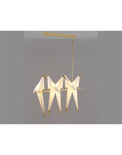 Подвесной светодиодный светильник origami birds золотой 66x80 см Moderli