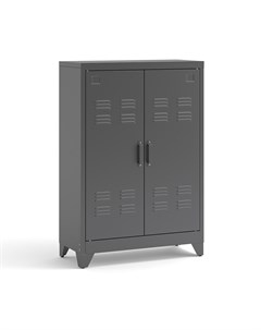 Шкаф низкий с 2 дверками из металла hiba серый серый 75x110x33 см Laredoute