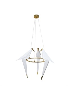 Подвесной светодиодный светильник origami birds золотой 85x65 см Moderli
