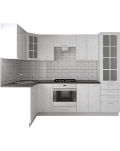Готовая кухня София СН 114 со стеклом МДФ 1 4x2 7 дуб полярный Артём-мебель