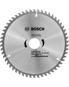 Пильный диск ECO Aluminium 190х30 мм, Z54, 2608644389 Bosch