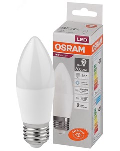 Лампа светодиодная В75 10Вт Е27 6500К 4058075579590 LED Value Osram