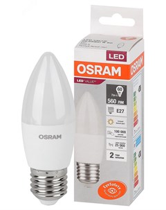 Лампа светодиодная В60 7Вт Е27 3000К 4058075579446 LED Value Osram