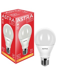 Лампа светодиодная A60 14Вт E27 3000K Astra