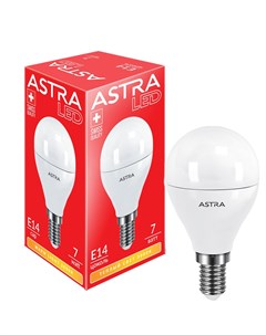 Лампа светодиодная G45 7Вт E14 3000K Astra